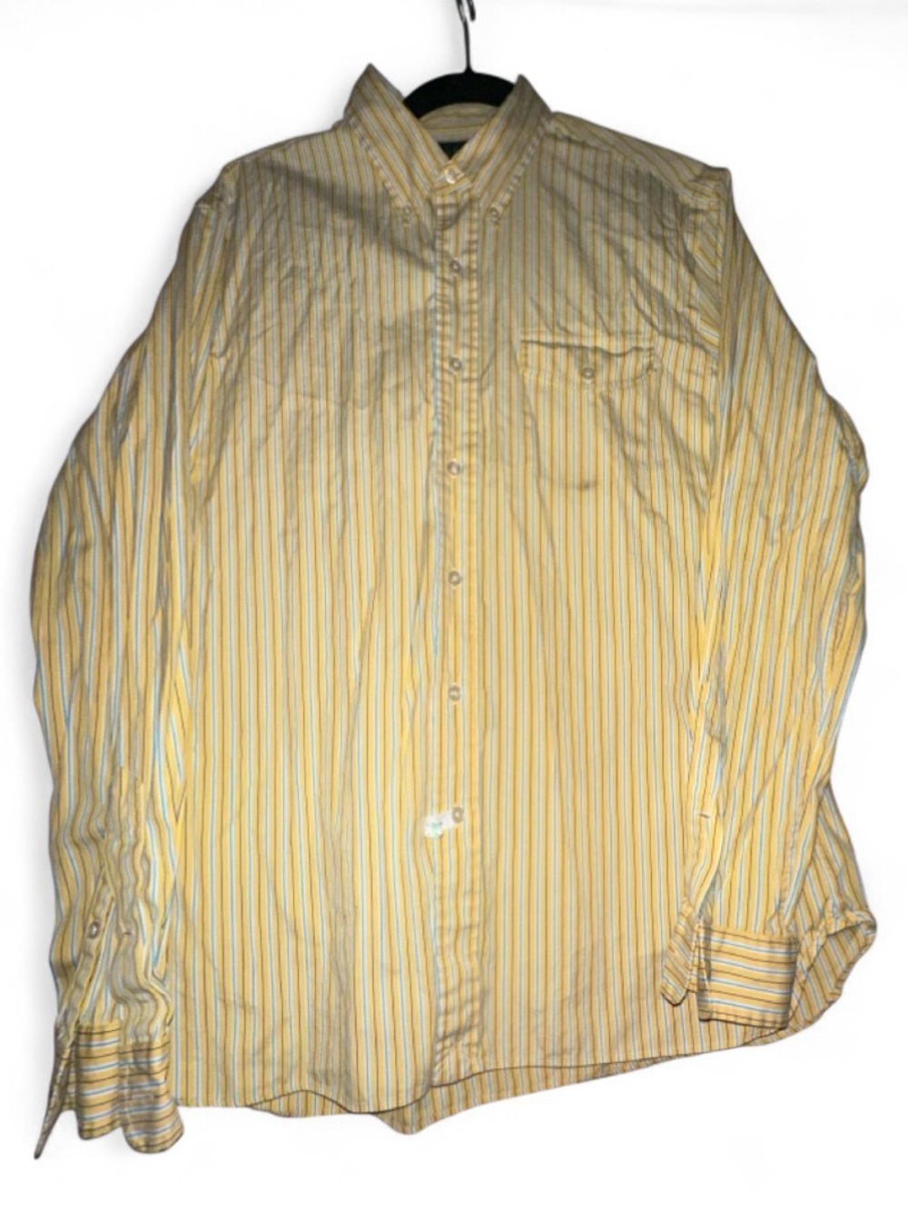 Ralph Lauren Yellow Multistripe Button-Down Dress Shirt L